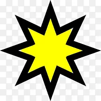 黑色边黄色八角星
