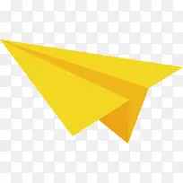 黄色纸飞机矢量图