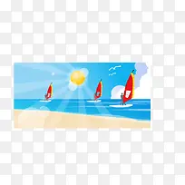 阳光沙滩插画