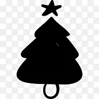 圣诞树装饰着明星图标