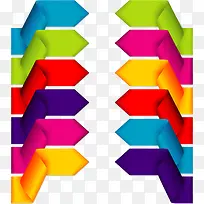 矢量手绘彩色箭头标签