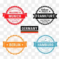 5款德国城市标签矢量素材