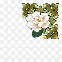 花朵装饰角边