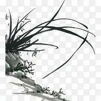 手绘中国风水墨植物