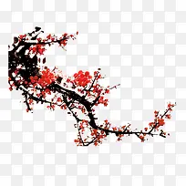 茂盛梅花水墨画