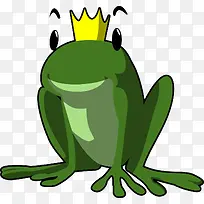 青蛙王子卡通形象矢量图