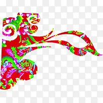 中国风纹理花朵装饰