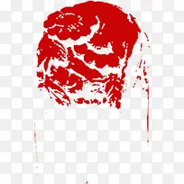 红色花朵中国风海报