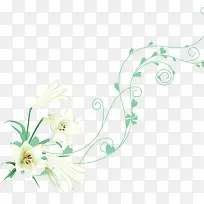 春天绿色藤蔓花朵