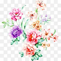中国风彩色梦幻花朵