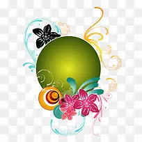 绿色花纹藤蔓装饰