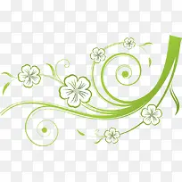 绿色藤蔓花纹