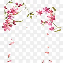 卡通中国风花朵藤条