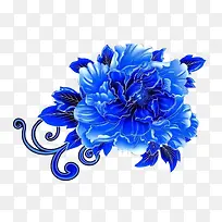 中国风蓝色花朵图片