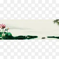中国风山水风景花朵