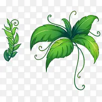 绿色卡通藤蔓