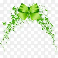 春天绿色藤蔓植物蝴蝶结