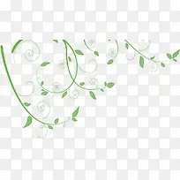 手绘绿色树叶夏季藤蔓装饰