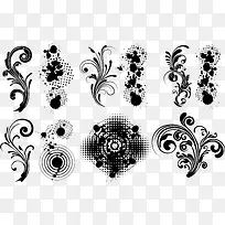 矢量手绘花纹