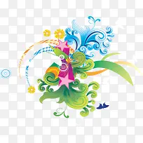 春天藤蔓花纹促销装饰