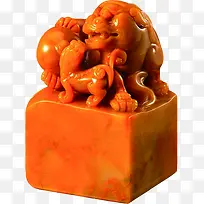 黄色玉玺印章中国风
