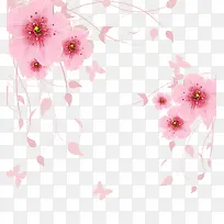 粉色梦幻花朵背景