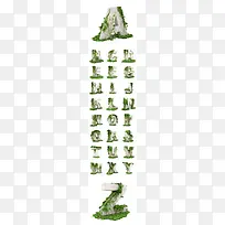 布满藤蔓立体英文字母