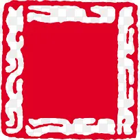 中国风红色花纹印章