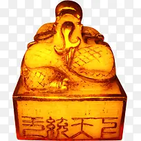 金色龙纹雕刻印章装饰