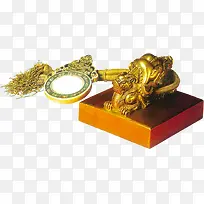 金色龙纹印章装饰