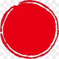 红色圆形创意元素印章