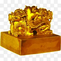 金色龙纹雕刻印章