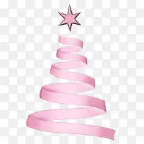 粉色绸带圣诞树