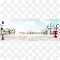 欧式建筑背景