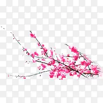唯美水彩粉色花朵装饰