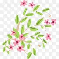 手绘唯美粉色花朵梦幻植物