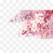 唯美清新手绘桃花素材