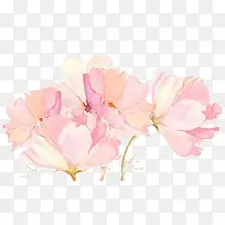 粉色唯美文艺手绘花装饰