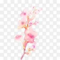 手绘唯美粉色桃花装饰