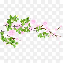 粉色唯美手绘花朵美景