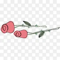 粉色手绘唯美花朵玫瑰