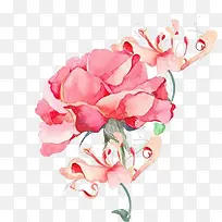 粉色手绘花