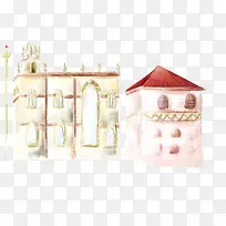 粉色唯美梦幻建筑