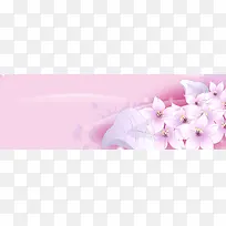 粉色百合花唯美背景banner　
