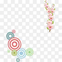 粉色卡通唯美桃花风景