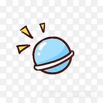 蓝色可爱创意发光地球