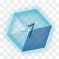 发光蓝色六面体