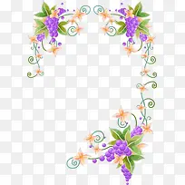 手绘花纹角边