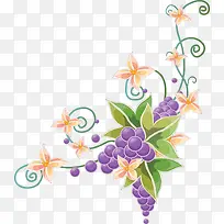 手绘花纹角边