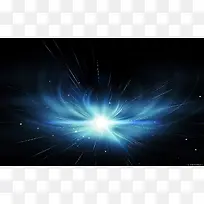 蓝白色发光线条海报